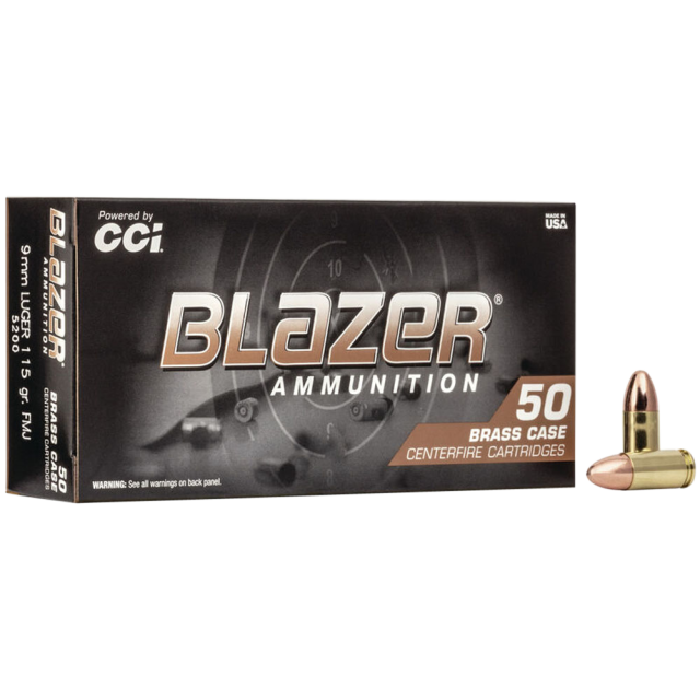 CCI Blazer Brass 9mm 115 Grain 50 Round Box