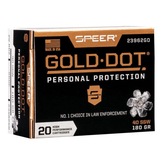 Speer Gold Dot 40S&W 180 Grain 20 Round Box