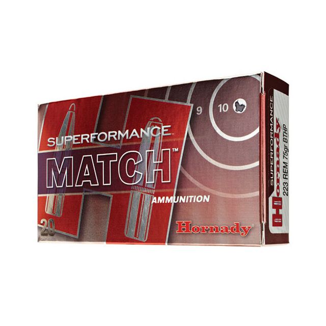 Hornady Superformance Match 5.56NATO 75 Grain BTHP SP 20 Round Box 81264
