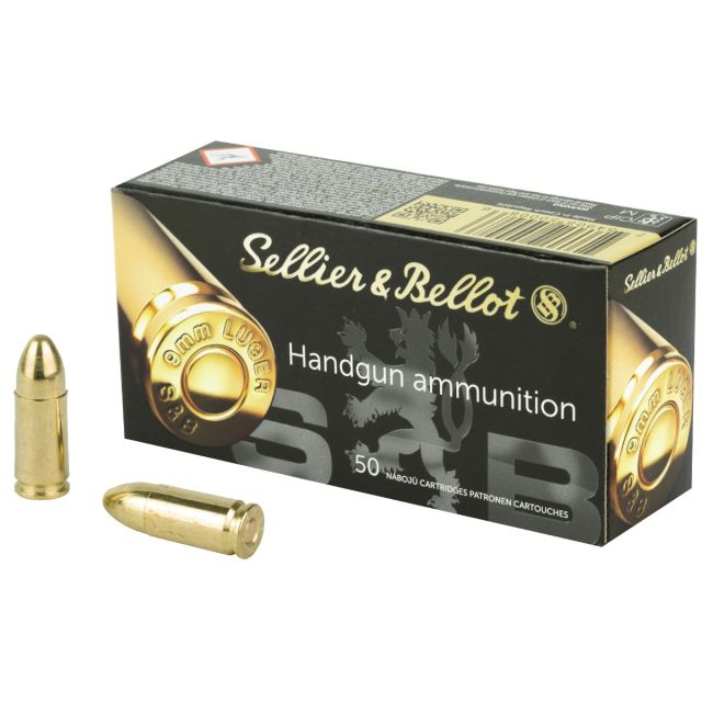 S&B Handgun Ammunition 9mm 115Gr FMJ 50Rd